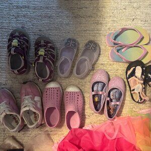 Lot of toddler girl shoes sizes 7, 8, and 9